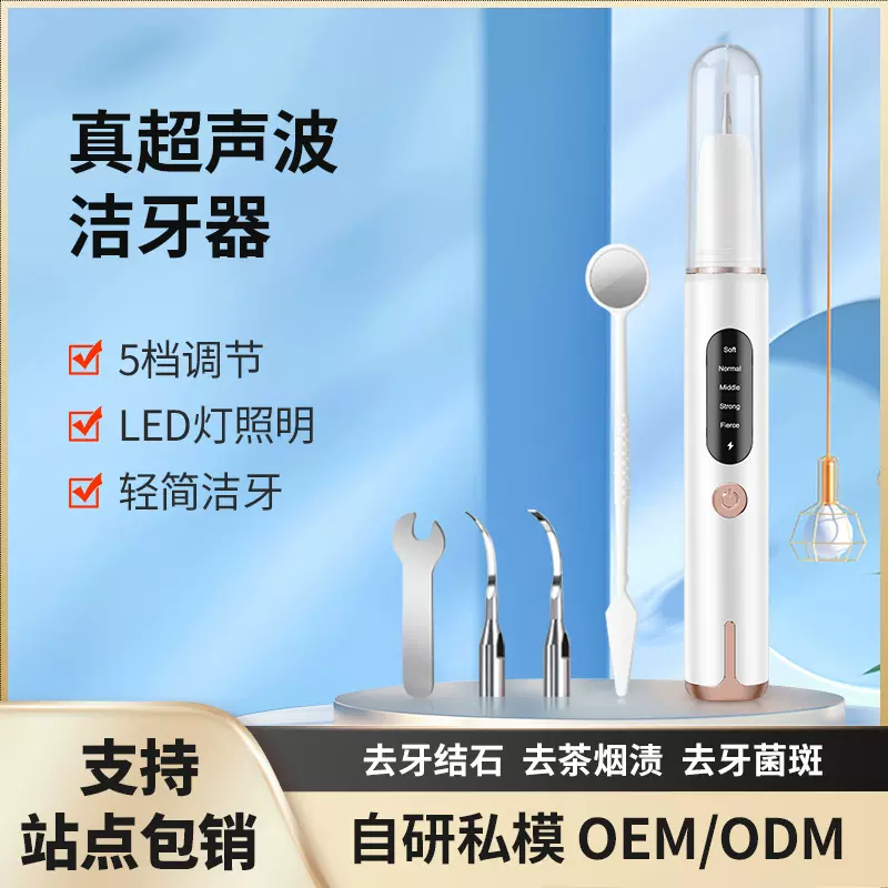 新款洁牙器家用口腔清洁美牙仪去牙结石烟渍污垢宠物超声波洁牙仪