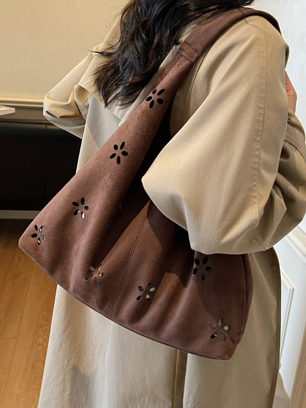 洋气复古腋大包包女2025新款磨毛质感托特包休闲大容量通勤单肩包|undefined