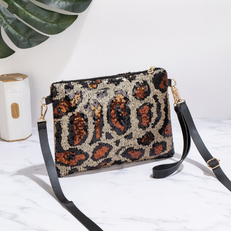 Nueva bolsa de leopardo, nueva bolsa de cena con cremallera de diafragma, cadena de moda de alto nivel, bolso de mano de hombro para mujeres. image 3
