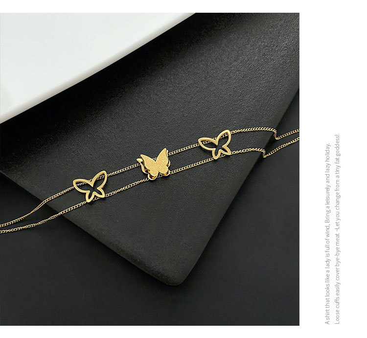 Fashion Butterfly Titanium Steel Plating Bracelets 1 Piece