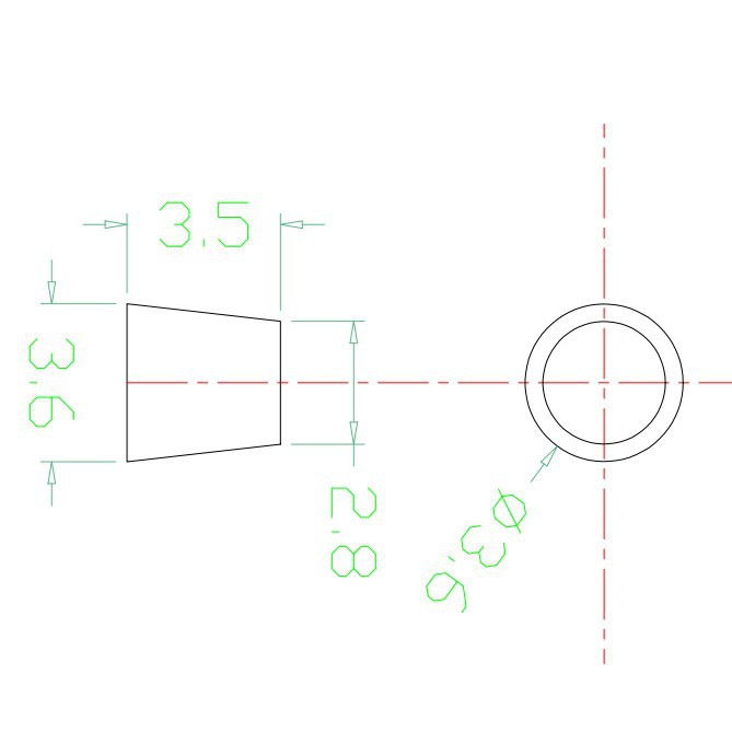 2-2.7 2.8-3.6 3.8-4.3 4.25mm ֱ��׶�ȹ��𽺺�ɫ�ܷ��ͷ ����
