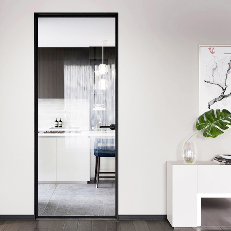 定制轻奢极窄厕所平开门极简室内钢化玻璃门现代家用简约卫生间门