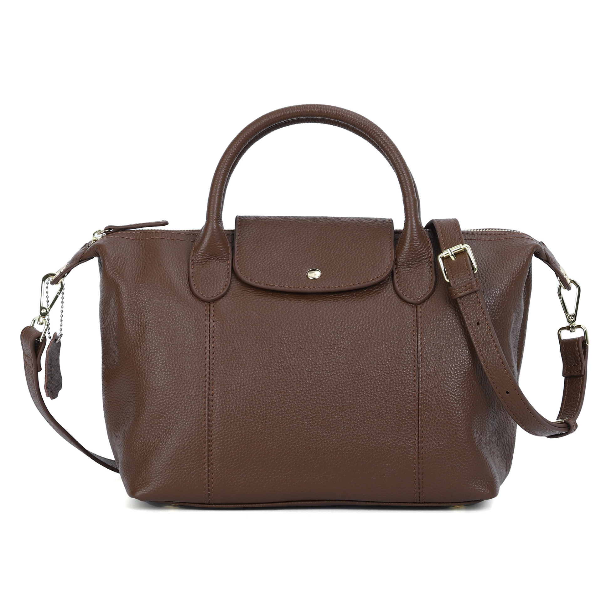 Nueva primera capa de piel de vaca de cuero de las mujeres de gran capacidad textura portátil simple todo-Partido de fábrica al por mayor bolsa de Boston