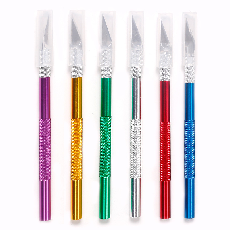 Cuchillo de talla neutral Tarjeta de succión cuchillo de talla de metal varilla de aluminio herramienta de talla de uñas corte manual tamaño pequeño raspador al por mayor