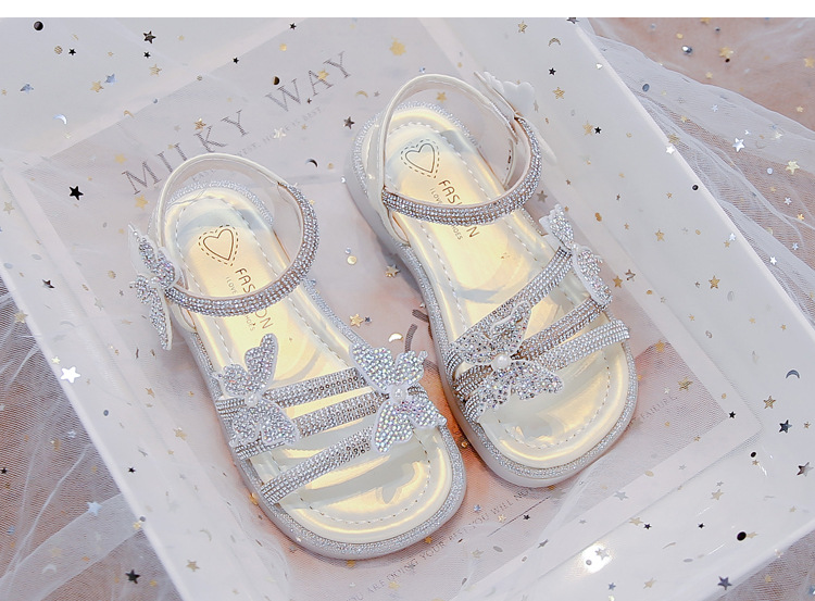 Glittriga prinsess sandaler för flickor mjuka barnskor_voghion.com
