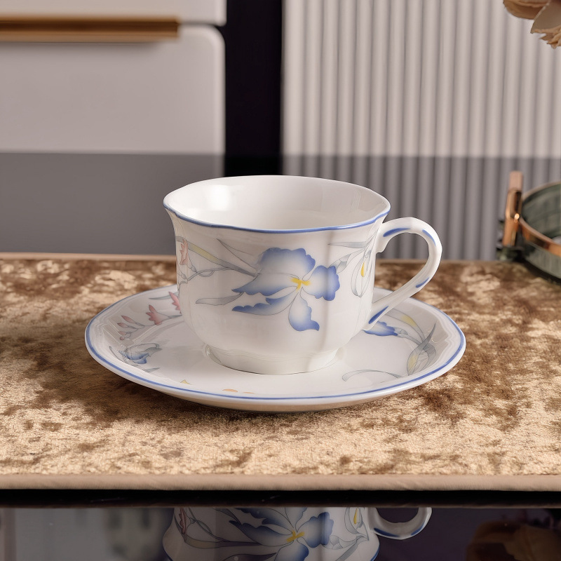 Cross-Border German Tableware Villeroy & Boch Iris Coffee Cup and Saucer, Flat Plate, Soup Plate, Salad Bowl, Soup Bowl, Family Tableware Set