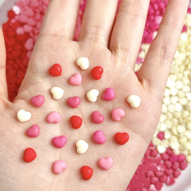 Love Resin Nail Art Jewelry New Versatile Peach Heart Nails Valentine's Day Heart-Shaped Nail Art Decoration DIY Accessories Batch