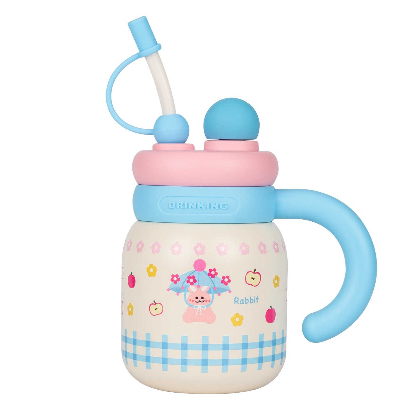 Taza de aislamiento de alta capacidad de cerámica taza de agua de alto valor de la cara de la mujer hervidor de paja de escritorio encantador taza de oficina no