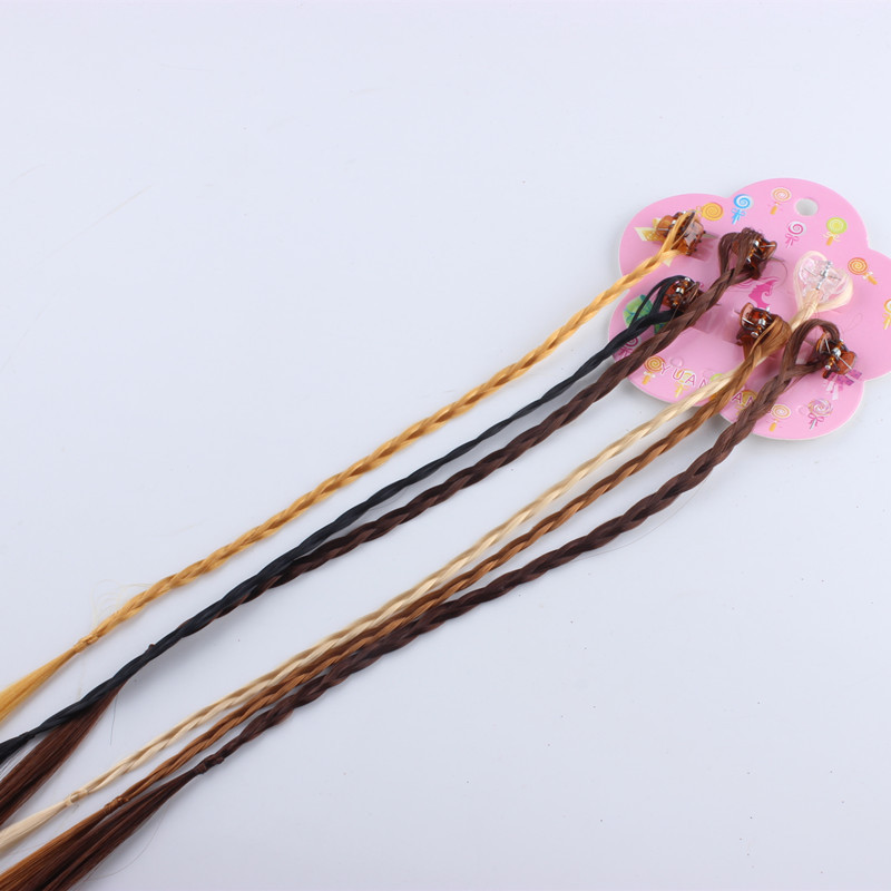 带夹子彩色假发辫子