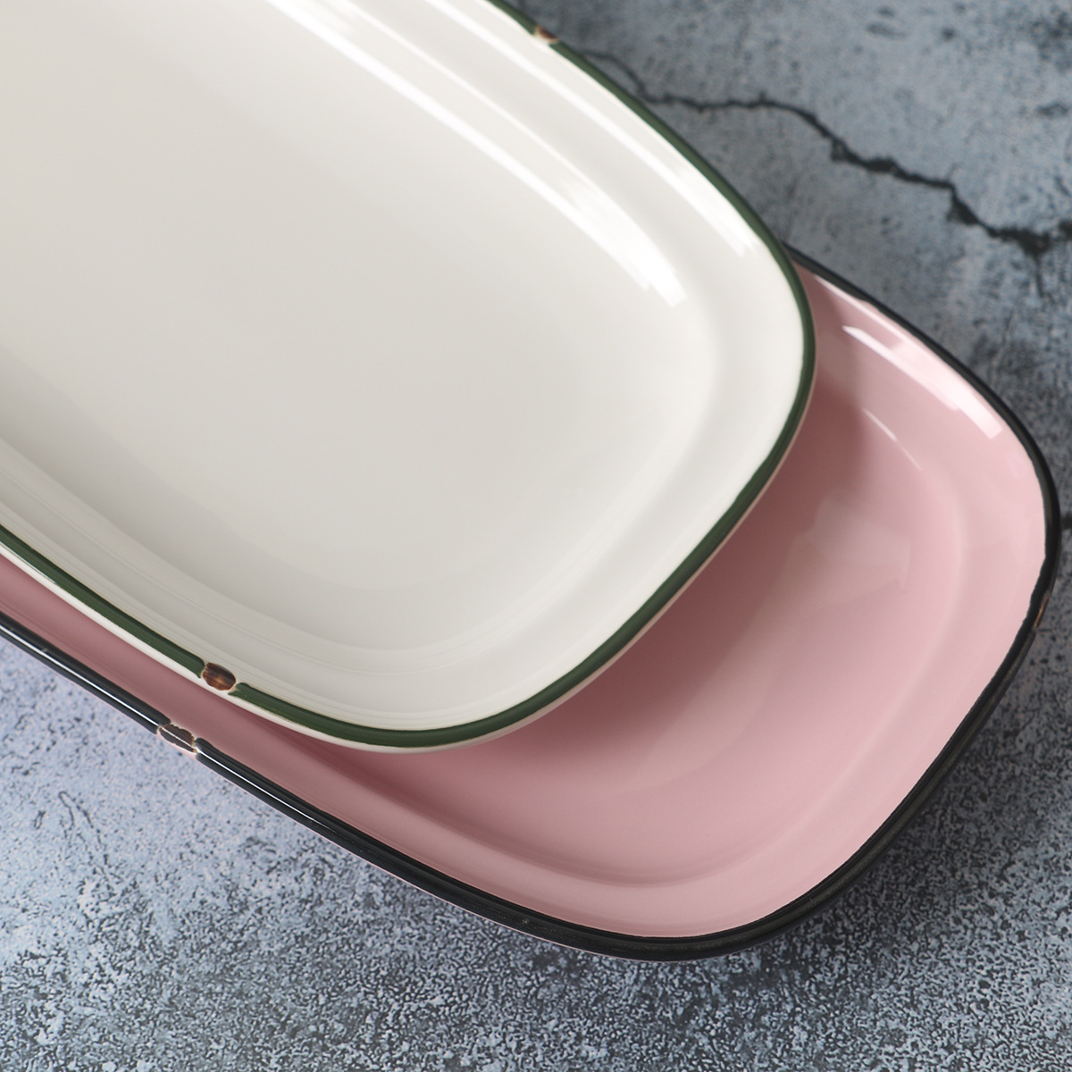 TinTin esmalte de imitación de gama alta plato para el hogar [LZ ding serie ding] placa rectangular con buena calidad