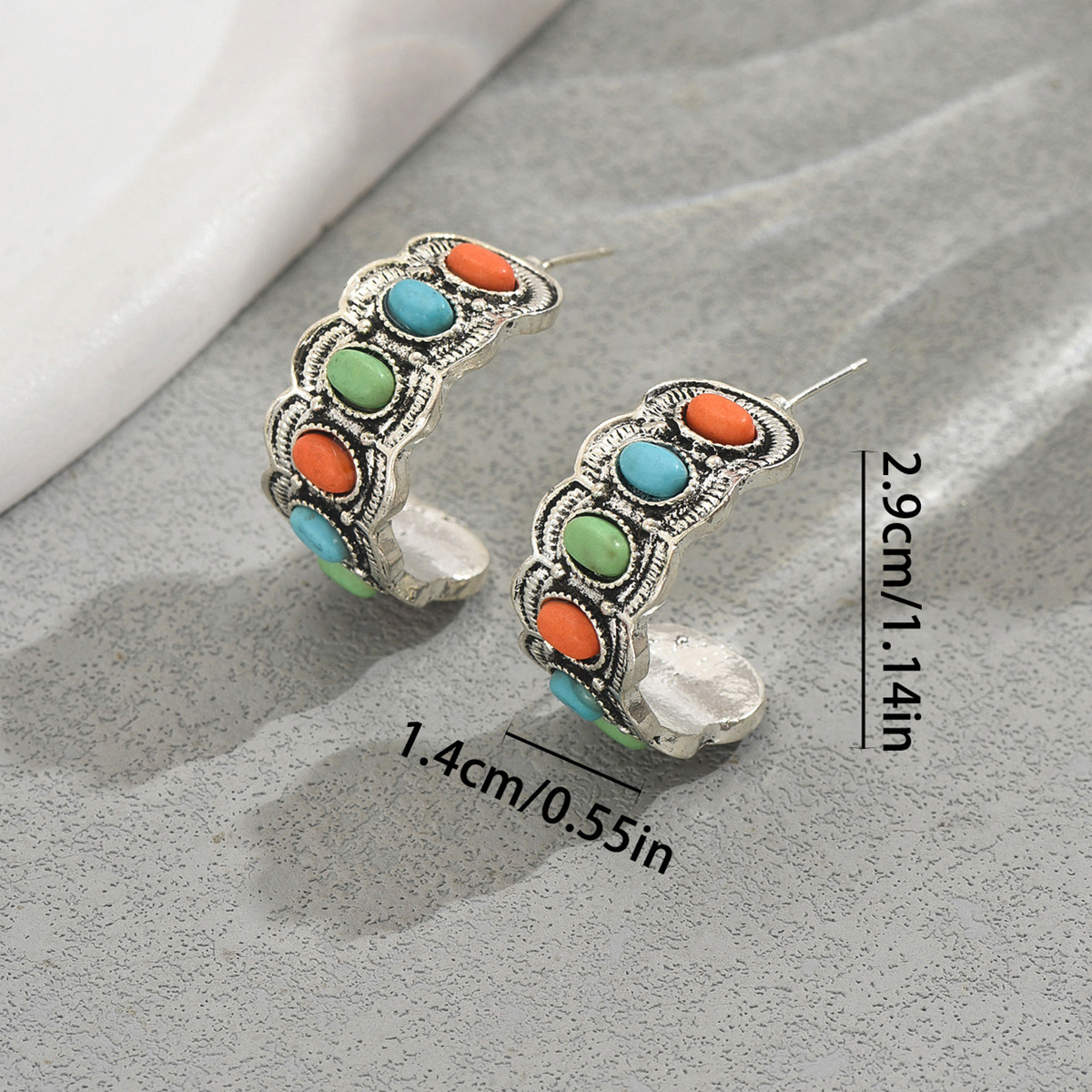 Böhmische Vintage Ohrhänger Mit Türkis Hochwertiger Nischenschmuck_voghion.com