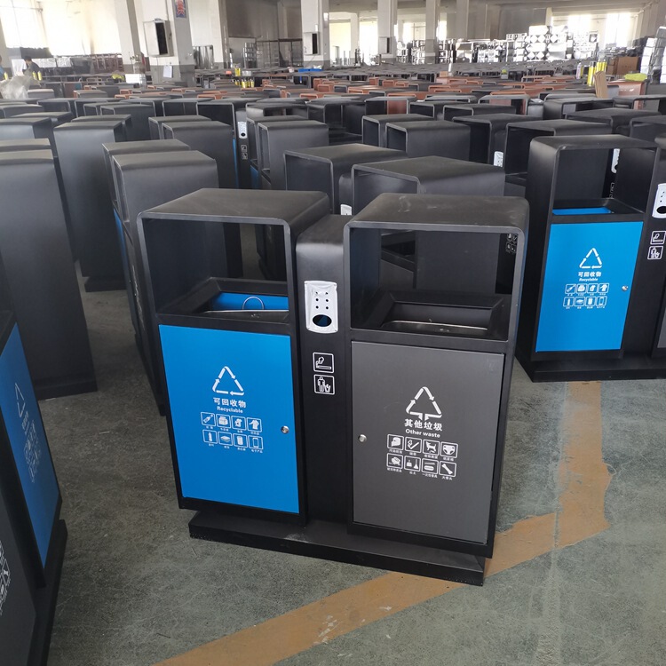 Customized Sanitation Garbage Bin Galvanized Outdoor Large Metal Garbage Bin Stainless Steel Classified Garbage Bin Customized