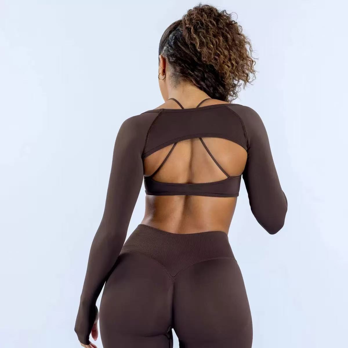 Completo yoga cross bra set donna seamless yoga set due pezzi_voghion.com