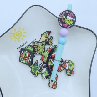 Cross-Border Amazon Best-Selling Green Monster Grinch Series Cartoon Beads DIY Loose Beads Wholesale Factory Ready Stock