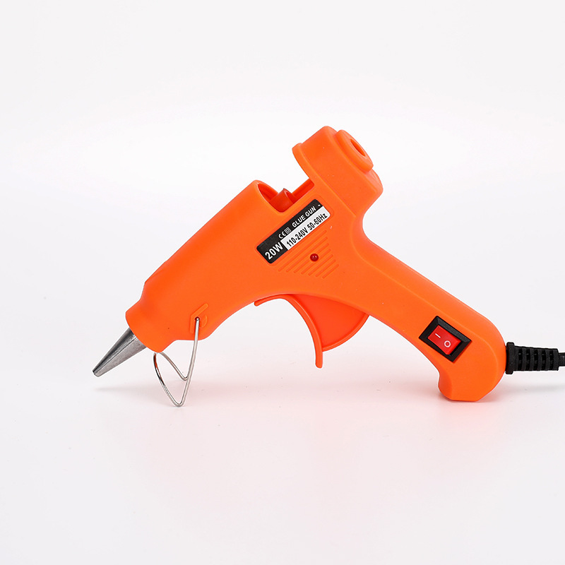 Pistola de pegamento de fusión caliente 20W pistola de pegamento de fusión caliente pistola de pegamento azul pistola de pegamento rosa pistola de pegamento fuente trabajador