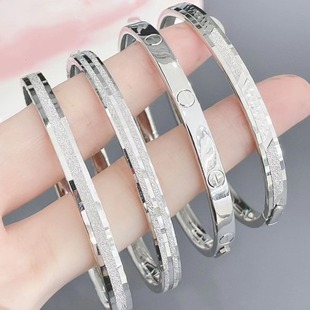 Pt950 Platinum Bracelet Open Oval Dark Buckle Platinum Imperial Concubine Light Sand Bracelet Real Gold Jewelry Factory