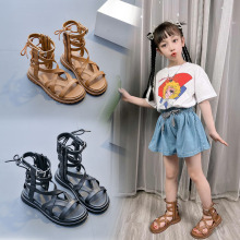 女童罗马凉靴2025夏季新款儿童时尚鞋凉女孩中筒凉鞋一件代发