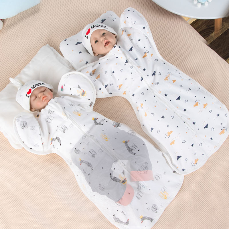 Newborn Baby Swaddle Surrender-Style Sleeping Bag, Four-Season Spring & Fall Anti-Jump Sleeping Bag, Newborn Sleeping Bag Artifact