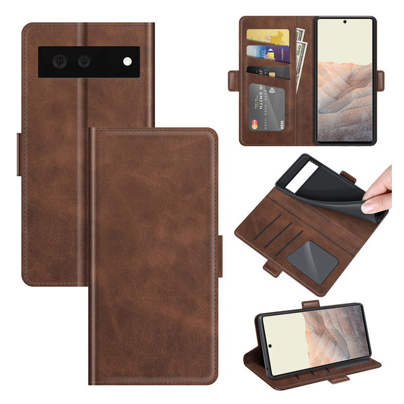 For Google Pixel8 Phone Leather Case 7A Double Buckle Magnetic Google Flip Phone Case for Pixel 9 7pro
