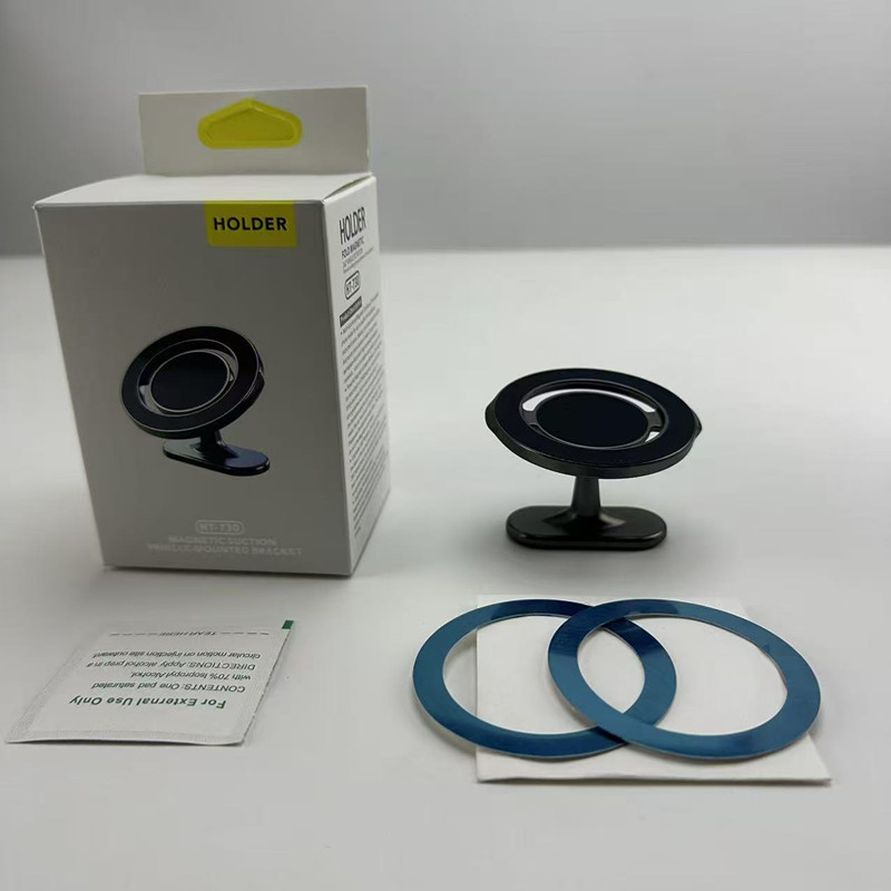 Ht-732 Air Vent Magnetic Car Phone Holder Car Navigation Metal Mount with Magnetic Sheet and Cleaning Pad