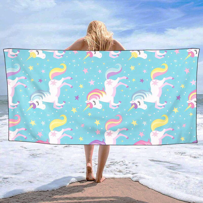 Cross-border Star Rainbow Unicorn Seaside Holiday Beach Towel Swimming Bath Towel Sports Fitness Towel Factory Outlet Cross-border Star Rainbow Unicorn Seaside Holiday Beach Towel Swimming Bath Towel Sports Fitness Towel Factory Outlet