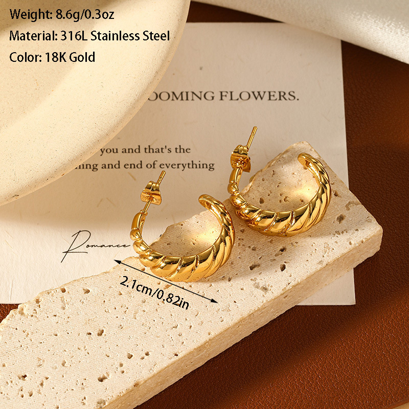 10g Weight Titanium Steel Ear Needle Material Ear Studs Classification 1 Pair Quantity Daily, Street Occasion Titanium Steel Material Geometric Pattern All Seasons Season Women's Gender Plating Design Retro, Commute Style 1 Pair Retro Commute Geometric Plating Titanium Steel Ear Studs 49