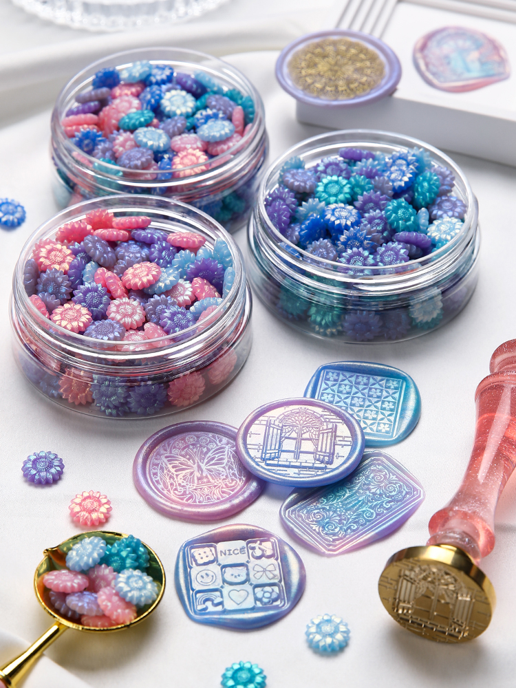 오로라 글리터 왁스 왁스 왁스 왁스 왁스 봉인 왁스 입자 골드 파우더 컬러 체인지 편광 컬러 세트 봉인 왁스 레터