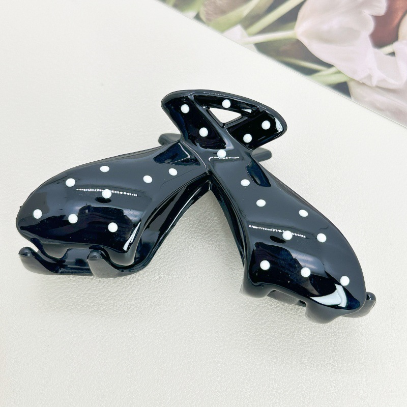 Clip de punto de onda blanco lindo japonés, moda, horquilla grande, horquilla de todo fósforo, pinza de tiburón para niña, accesorios para el cabello