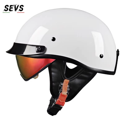 Motosiklet kaskı (dəbilqə) – motorcycle helmet for men and - bright-white-aurora-red-mirror-m