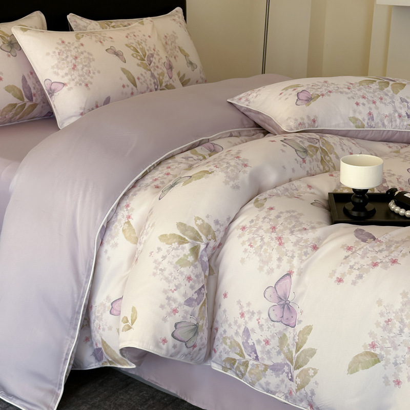 Housse de couette en soie glacée lyocell tencel ensemble été_voghion.com