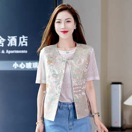 时尚休闲新中式国风马甲女士2025年夏季新款妈妈装显瘦减龄百搭女