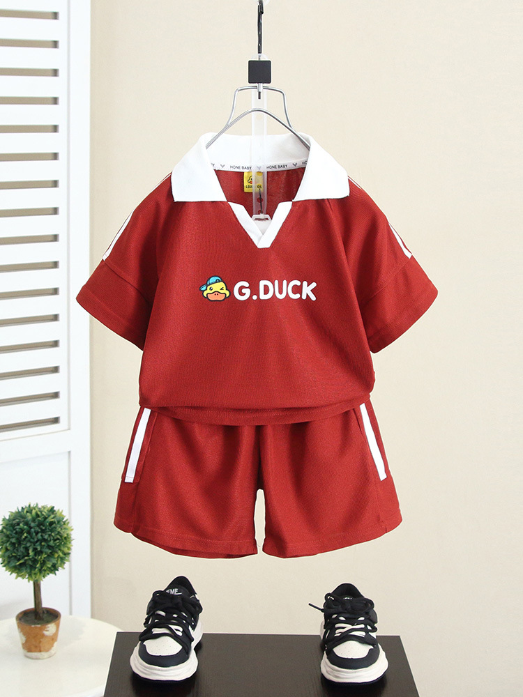 5560 Little Yellow Duck Ropa para niños Conjunto de polos de verano para niños 2025 Nuevos niños Bebé Verano Moda Manga corta