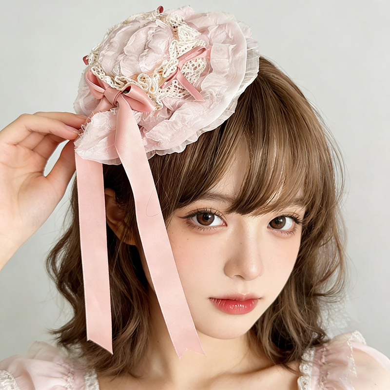 Dos dimensiones Lolita correa de cabello chica gato oreja clip de cabello cómic cosplay Lolita criada correa de cabello
