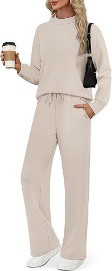 欧美跨境外贸套装女2025秋季长袖上衣阔腿裤两件套时尚休闲女装|undefined