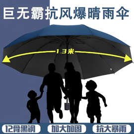 超大号晴雨两用男女折叠手动雨伞商务黑胶防晒防紫外线遮阳太阳伞