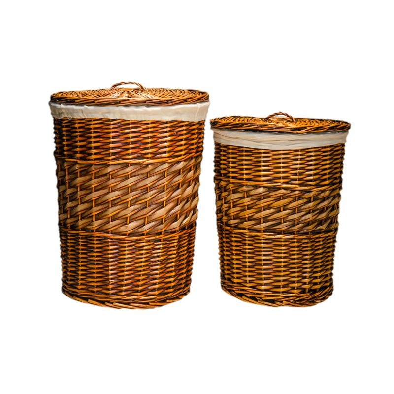 Cesta de ropa sucia de tela de caña grande cubierta de tela de tela de mano casa de alojamiento de hotel baño de cestas de ropa sucia