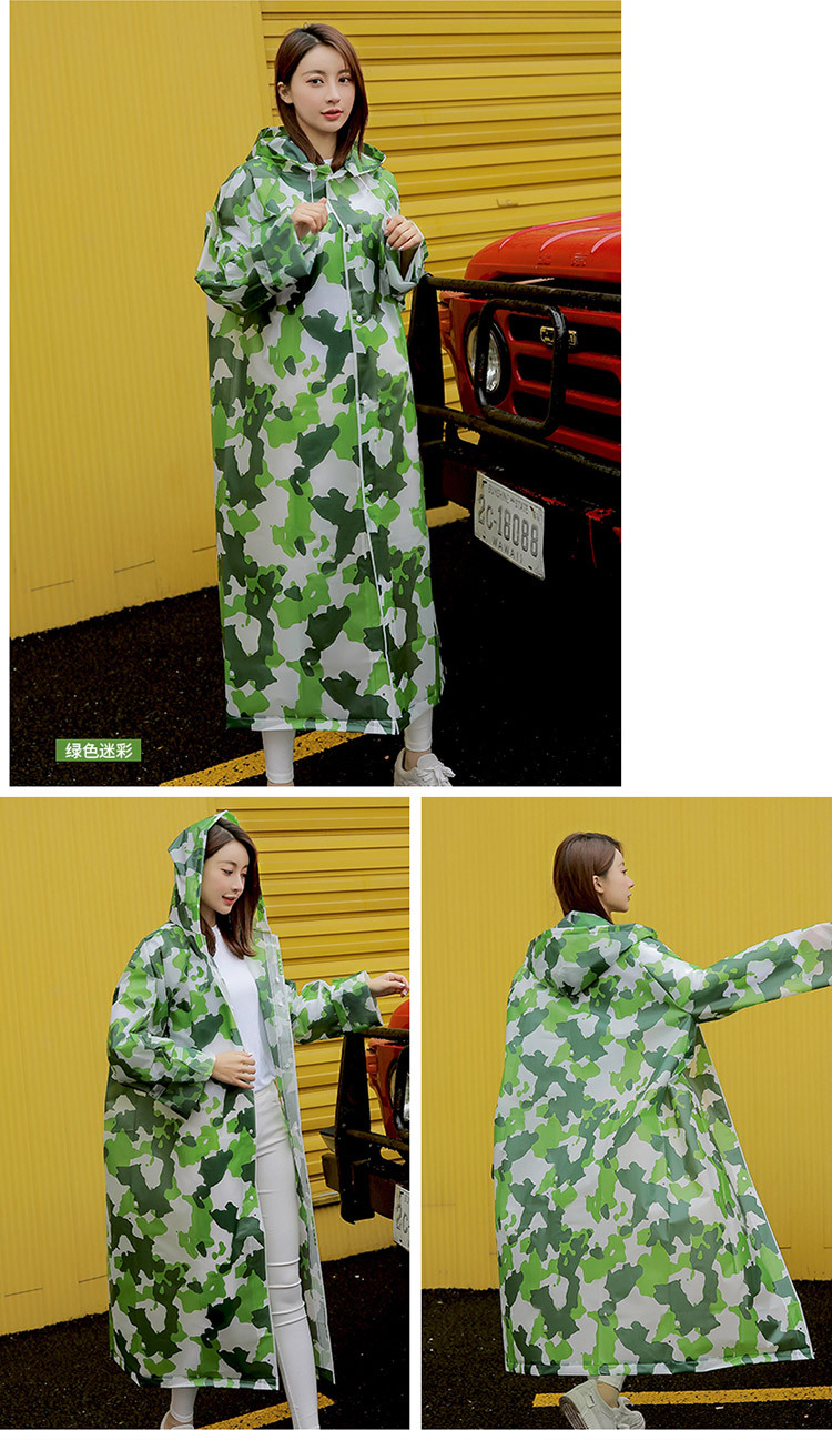 mefine Mingjia EVA full-print raincoat, non-disposable fashion camouflage adult raincoat, outdoor cycling raincoat detail image 18