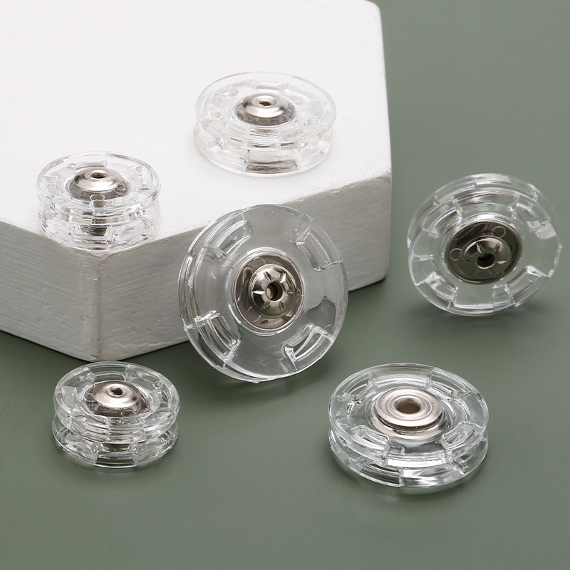 Transparent hidden button female buckle plastic invisible button woolen coat trench coat snap button round hand sewing button