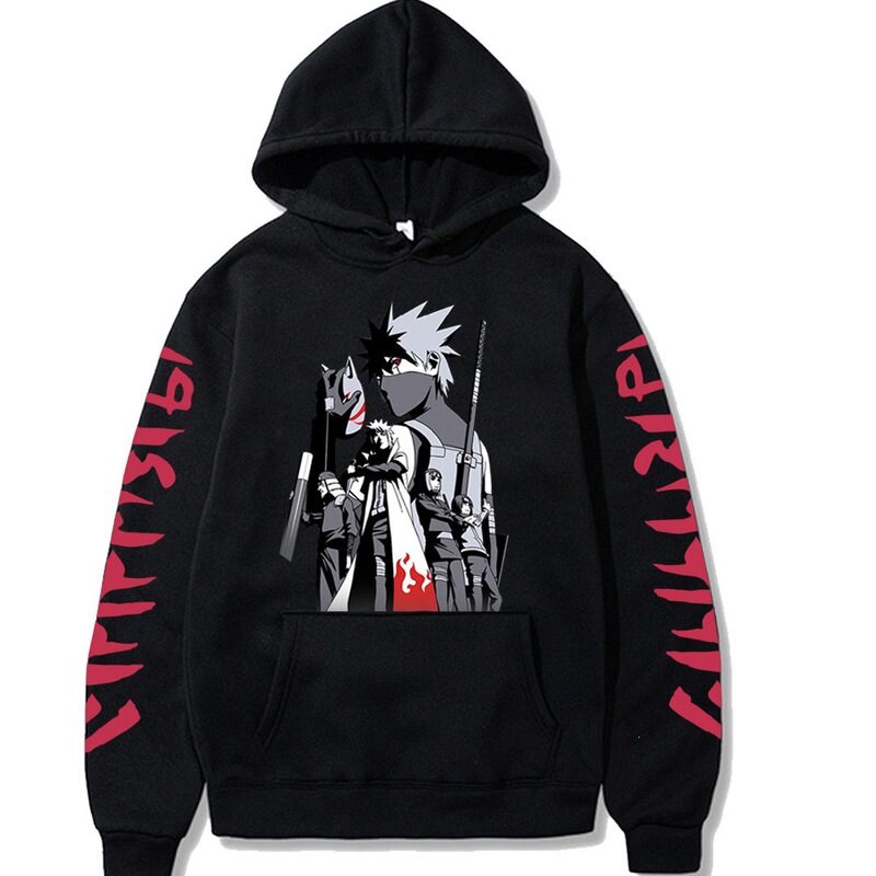Amazon Dropshipping Naruto Sasuke Hoodie Sweatshirt Long-Sleeve Oversized Fleece Hoodie Men's Sweatshirt