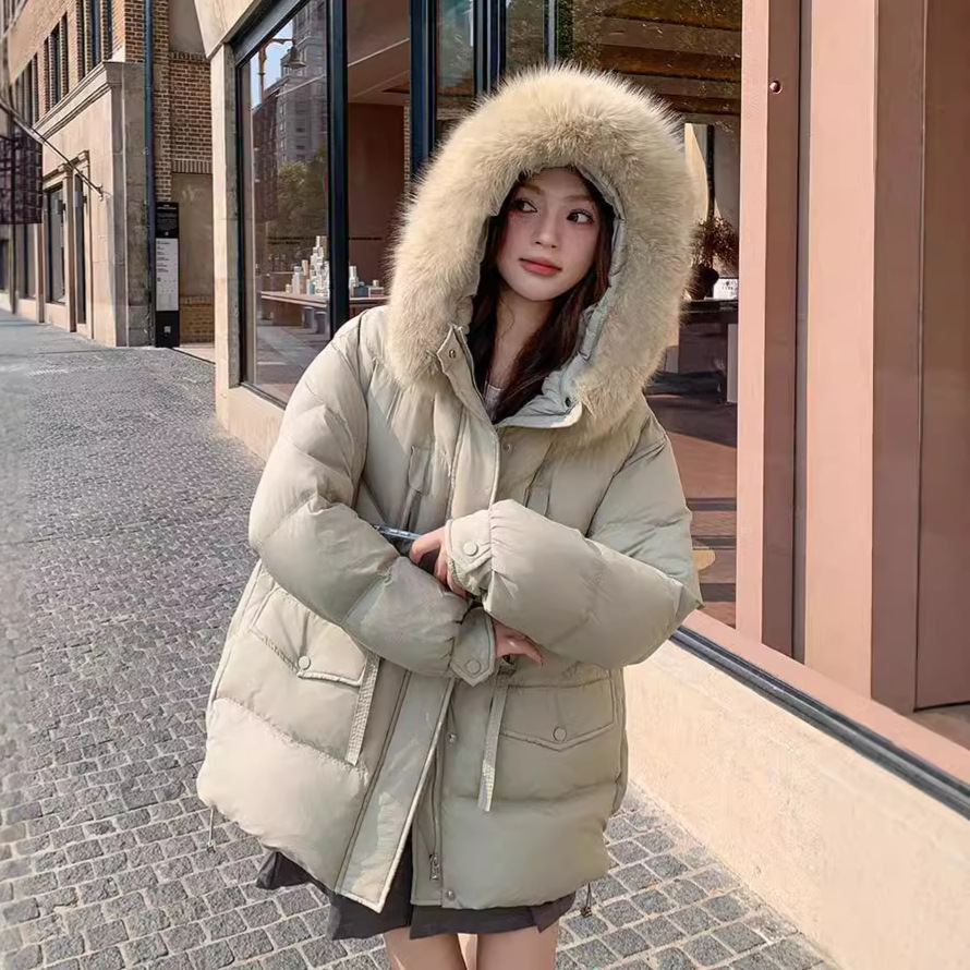 2024 New Model 90% White Duck Down Fox Fur Plus Size New Thickened Down Jacket for Women Loose Fit Winter Coat