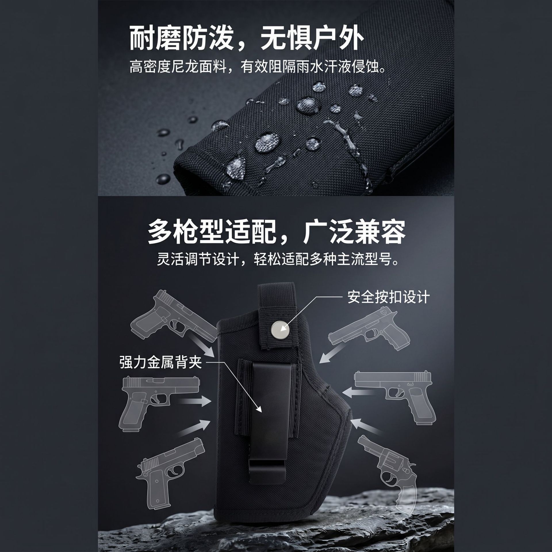 Funda táctica para cinturón, universal para mano izquierda y derecha, funda de extracción rápida, riñonera, funda de pistola de extracción rápida oculta