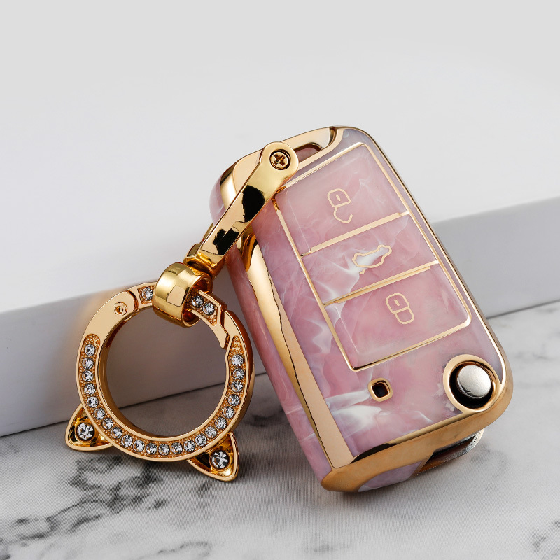 专用2017-22新款大众途观L钥匙包扣高尔夫7朗逸Plus折叠遥控套壳