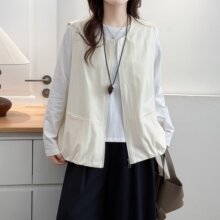 【特】大码马甲女秋季新款大码女装简约纯色叠穿坎肩休闲上衣1271