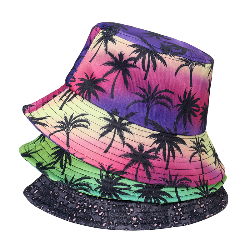 Women's Streetwear Coconut Tree Printing Flat Eaves Bucket Hat display picture 1