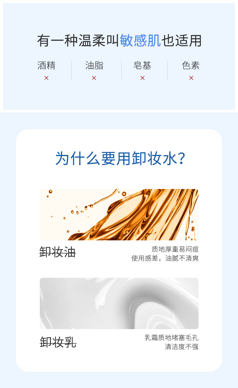 Yousa 80ml Amino Acid Cleansing Makeup Remover Water Travel Portable Gentle Facial Cleansing Makeup Remover Water YS2043 details Picture