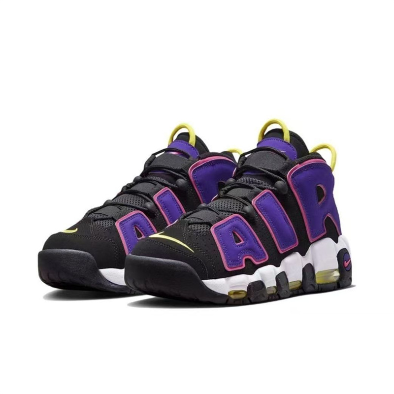 Gran explosión de aire almohadilla de palma completa negro y blanco zapatos de baloncesto de cuero casuales resistentes al desgaste versátiles para hombres y mujeres al aire libre. image 2