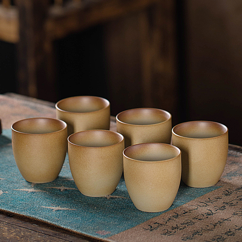 Juego de Té para Preparar con Carbón Vegetal, con Tetera de Cerámica Rústica Vintage, Tetera con Asa Lateral, Jarra, Estilo Chino para Exteriores y Hogar.