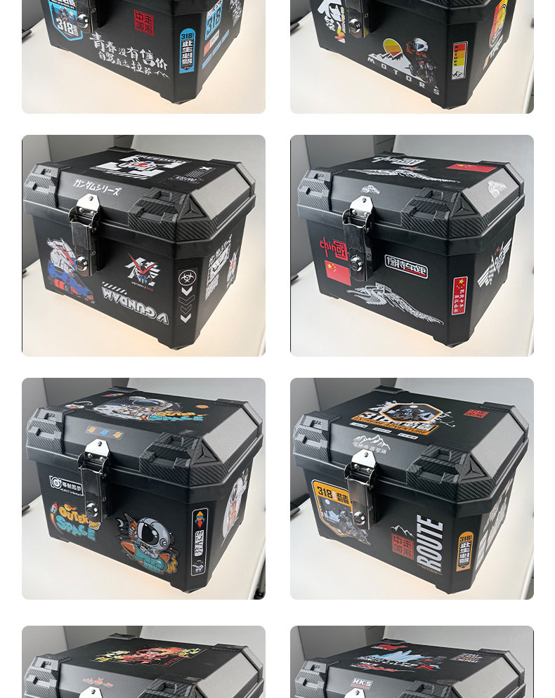 Motorcycle Tail Box, Non-Aluminum Alloy, Large Capacity Trunk, Universal Tool Box for Motorcycles and Electric Vehicles