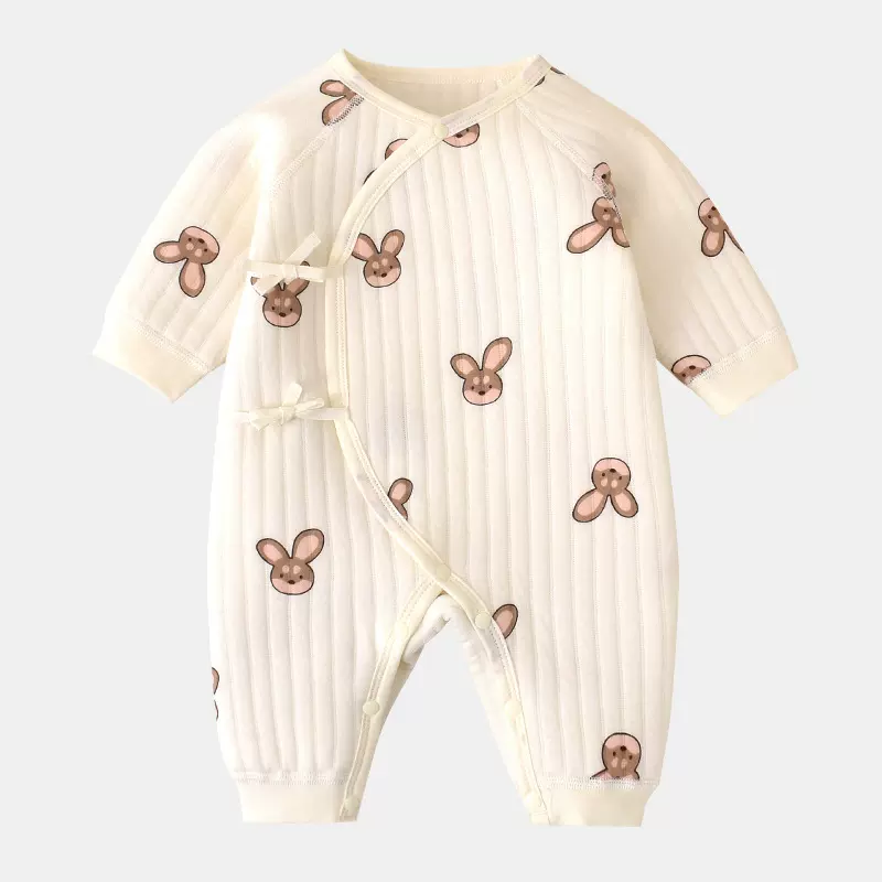 婴儿连体衣秋冬保暖无骨睡衣新生儿宝宝衣服蝴蝶衣爬服哈衣