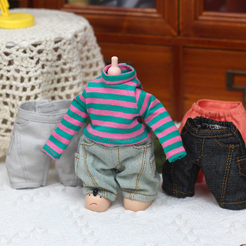 20cm Gazi Sister Doll Clothes, Stylish Denim Pants, Zsiga Movable Doll Outfit, 1/8 Scale Doll Clothes